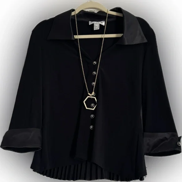 New with tags! Joseph Ribkoff black fit-&-flare blouse! - Picture 5 of 15